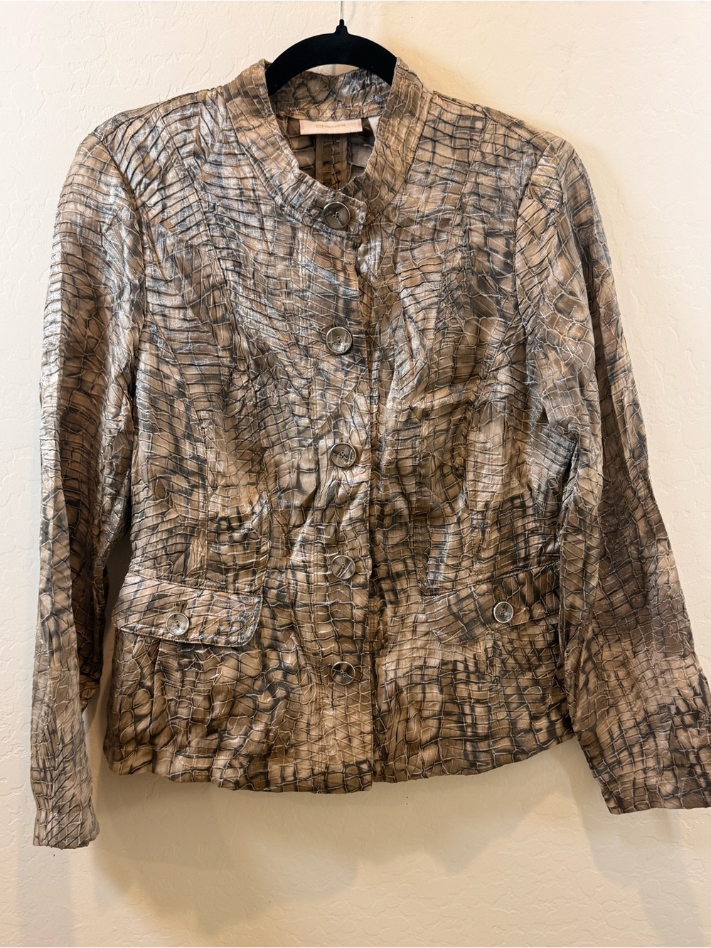 Chicos Neutral Snake-Print Women's Button Up